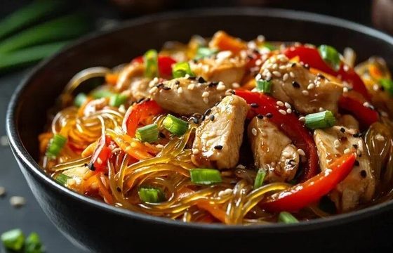 Рисовая лапша с курицей
